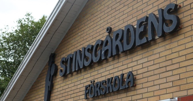 Del av fasaden på Stinsgårdens Förskola