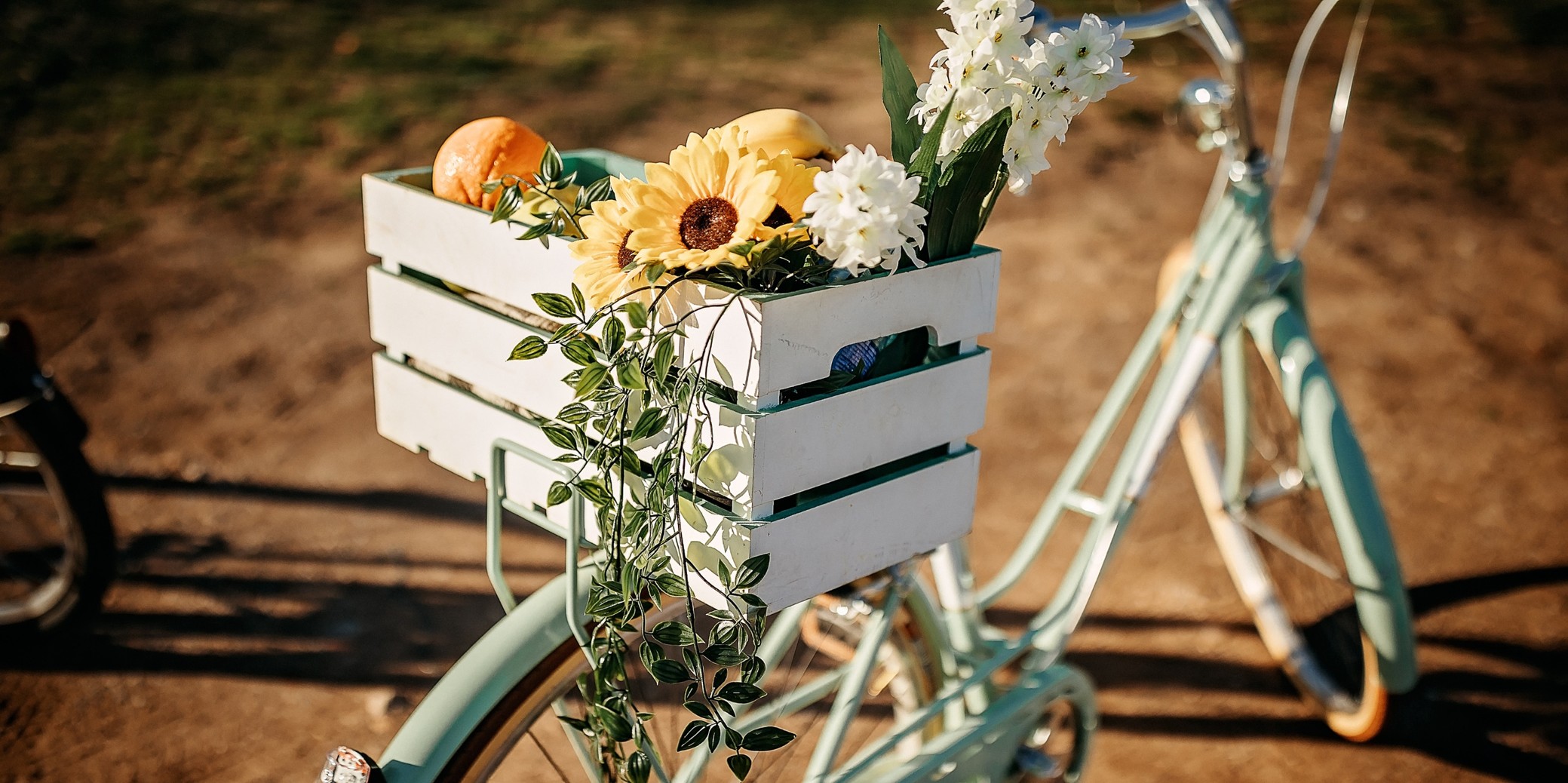 Cykel med blommor